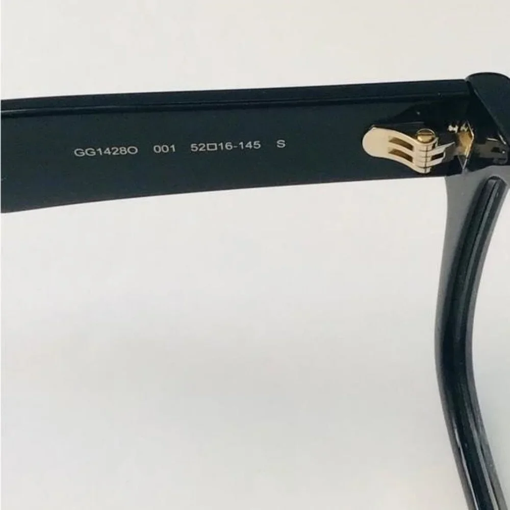 New - GUCCI GG1428O 001 square Gucci optical comes in a shiny black frame